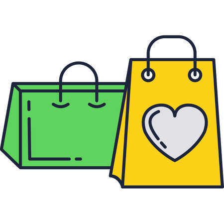 Paper shopping bag vector icon isolated on whiteのイラスト素材