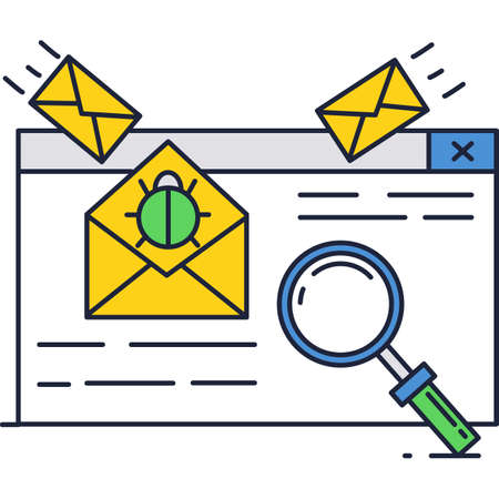 Spamming icon malware letter security flat vectorのイラスト素材