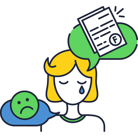Bad test school exam mark icon vector on whiteのイラスト素材