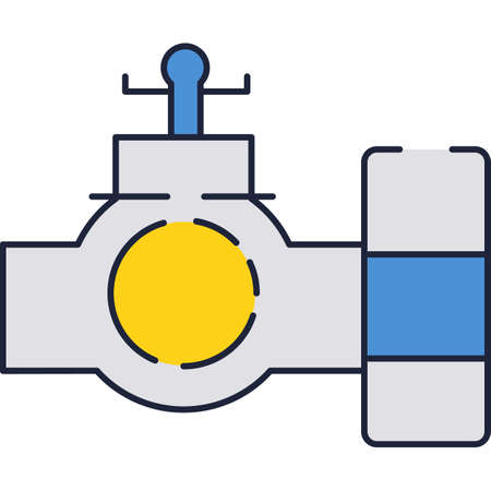 Water supply icon flat vector pipe, tap faucetのイラスト素材