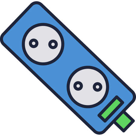Power socket vector electric plug flat iconのイラスト素材