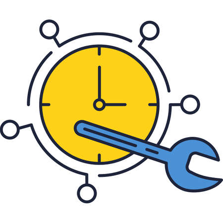 Time managing icon clock with wrench vectorのイラスト素材