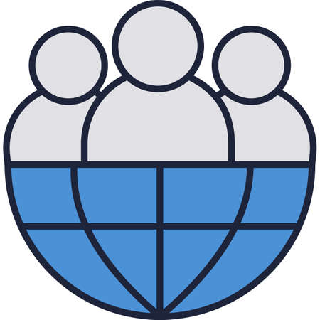 Global team icon world globe and people vectorのイラスト素材