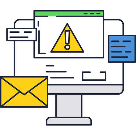 Alert message icon new warning email vectorのイラスト素材