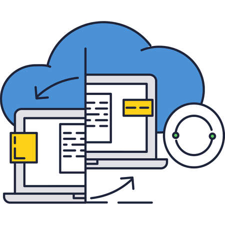 Cloud synchronize icon content data syncing vectorのイラスト素材