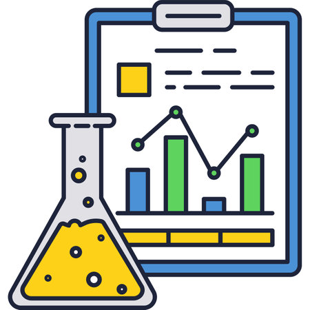 Chemistry science icon lab equipment flat vectorのイラスト素材
