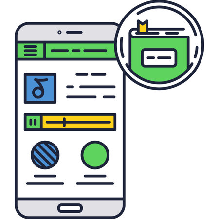 Audiobook icon mobile reader app vectorのイラスト素材