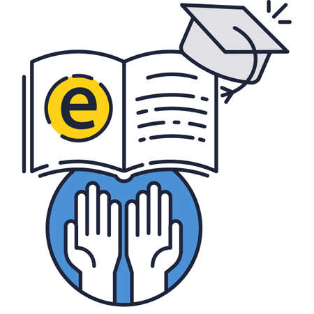 Student education online web tech vector iconのイラスト素材