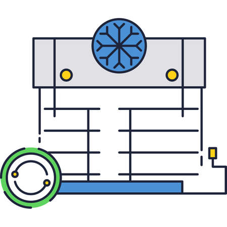 Cooling system icon vector car radiator isolatedのイラスト素材