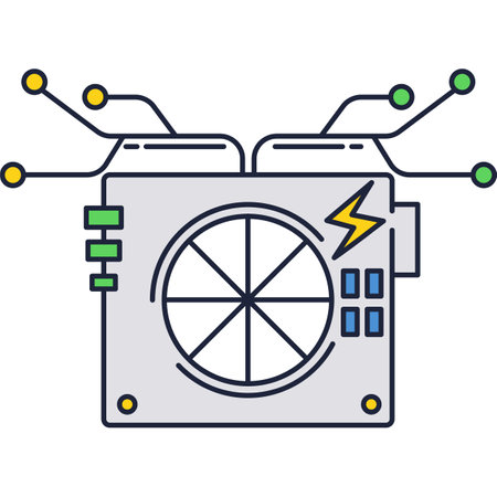 Power box ac supply icon substation vectorのイラスト素材