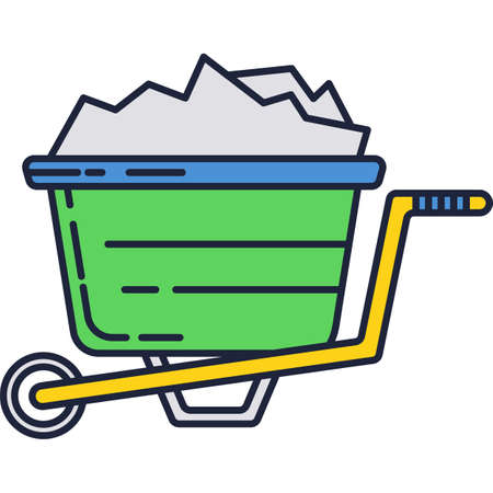 Wheel barrow icon garden cart flat vectorのイラスト素材