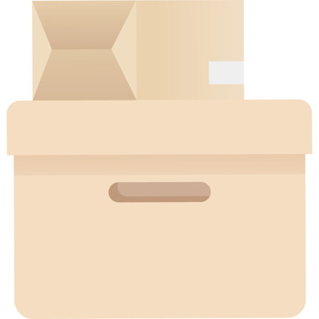 Cardboard box pack icon vector isolated on whiteのイラスト素材