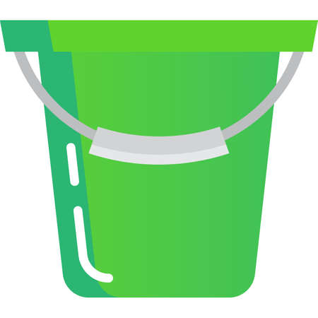 Bucket vector flat icon plastic pail isolatedのイラスト素材