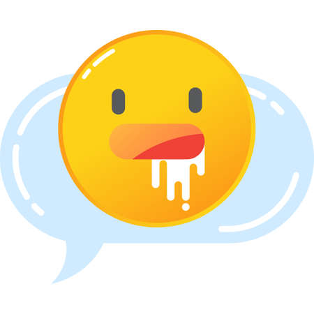 Yummy vector, tasty icon, emoji face isolatedのイラスト素材