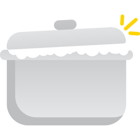 Saucepan under lid vector water boil in pot iconのイラスト素材