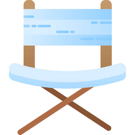 Camp chair icon fishing foldable stool vectorのイラスト素材