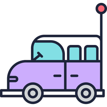 Small mini van isolated car vector iconのイラスト素材