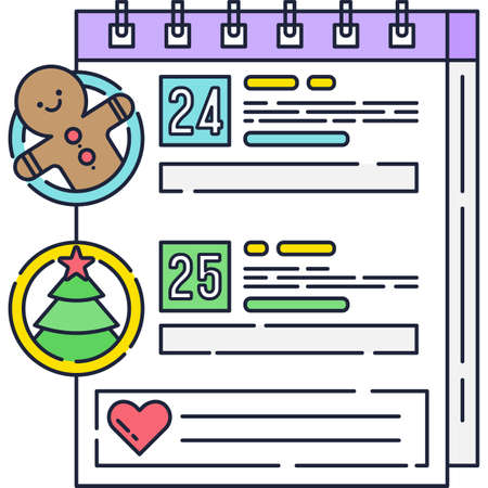 Planning holidays icon new year happy calendarのイラスト素材