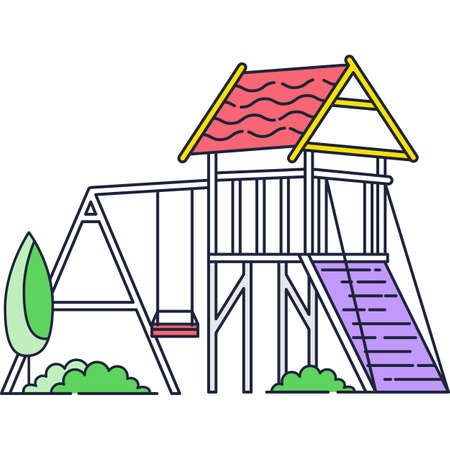 Playground isolated child play area vector iconのイラスト素材
