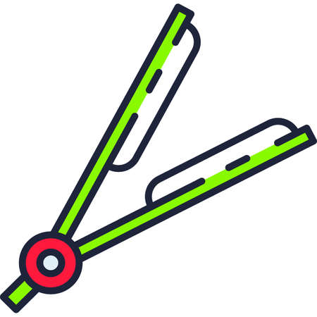 Hair iron icon vector curler stylerのイラスト素材