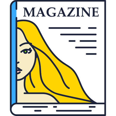 Beauty fashion magazine cover vector icon isolatedのイラスト素材
