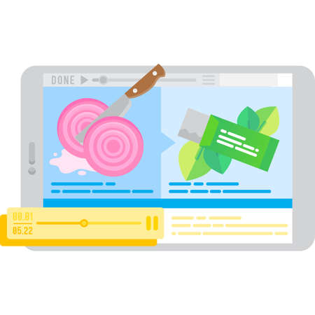 Cooking life hacks live broadcast vector iconのイラスト素材