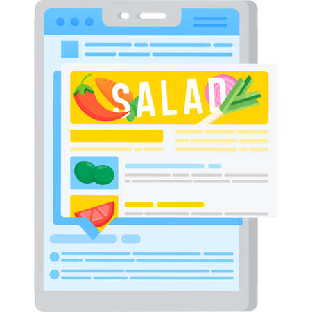 Recipe icon healthy dish vector mobile appのイラスト素材
