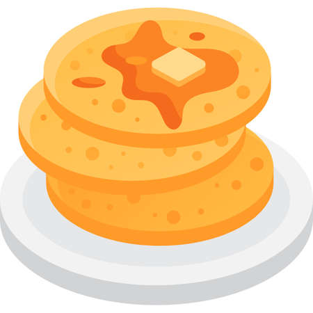 Diet pancake icon vector hot dessert stackのイラスト素材