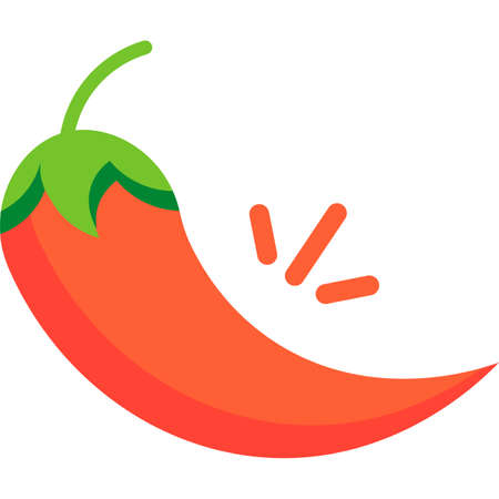 Red hot chili pepper spicy vector icon flatのイラスト素材
