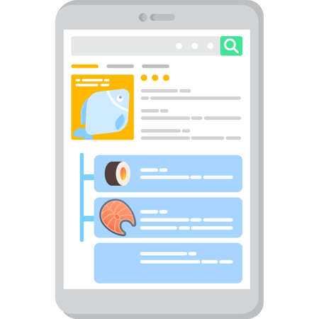 Find recipe smartphone app isolated on whiteのイラスト素材