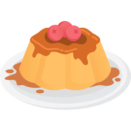 Jelly pudding icon gelatin dessert dish vectorのイラスト素材