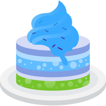 Cake pudding vector panna cotta on plate iconのイラスト素材