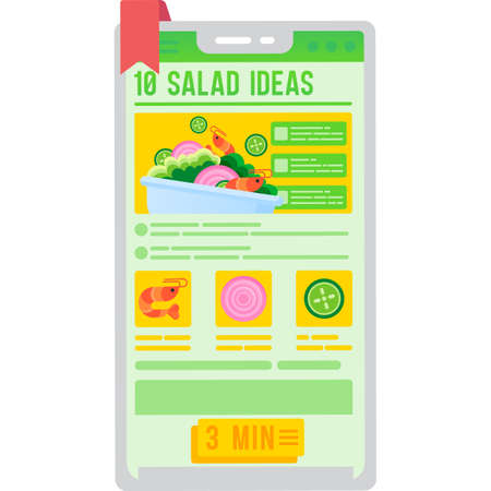 Dinner recipe mobile app icon top cooking ideaのイラスト素材
