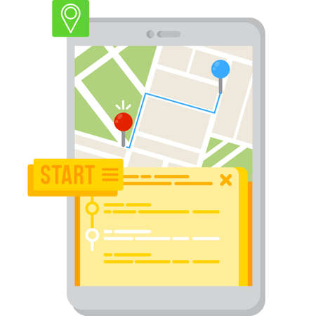 Rout vector transport map phone app iconのイラスト素材