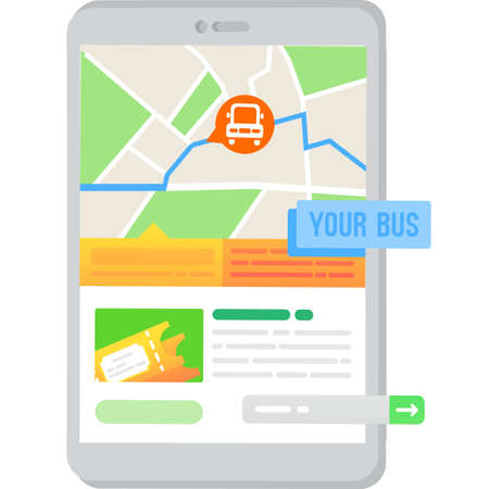Transport tracker app icon, bus tracking vectorのイラスト素材