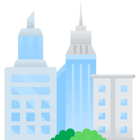 City building landscape icon vector flat townのイラスト素材