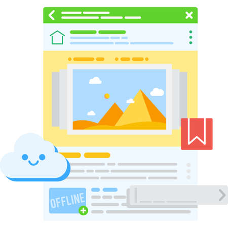 File icon offline access to information vectorのイラスト素材