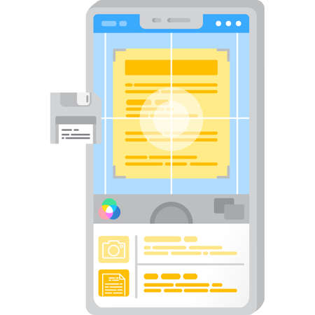 File icon document scan by mobile app vectorのイラスト素材