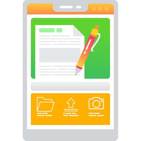 Stuff icon edit cloud file information flat vectorのイラスト素材