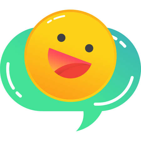 Chat speech bubble with happy smile vector iconのイラスト素材