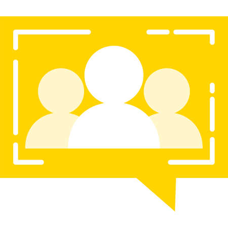 People silhouette in chat bubble vector iconのイラスト素材