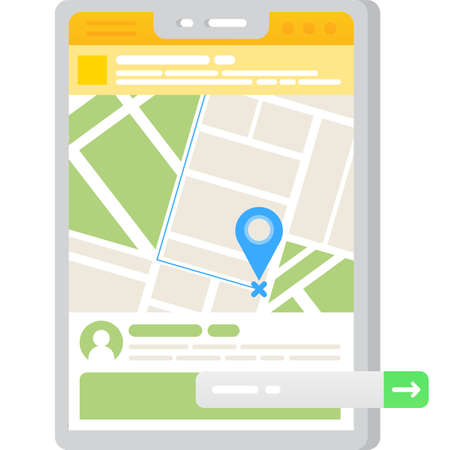 Track and share rout in mobile applicationのイラスト素材
