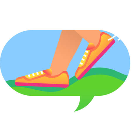Running legs in speech chat bubble vector iconのイラスト素材