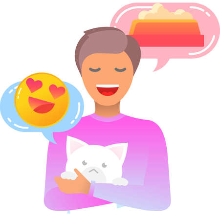 Cat owner or pet sitter portrait vector iconのイラスト素材