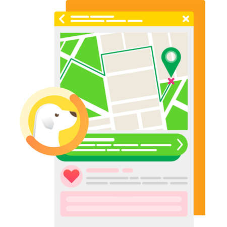 Pet care mobile phone application vector iconのイラスト素材