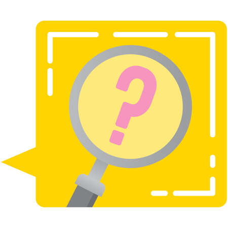 Magnifier search chat speech bubble icon vectorのイラスト素材
