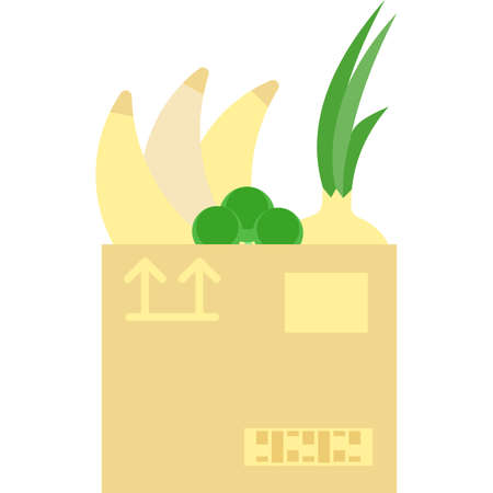 Food icon, box donate logo vector charity mealのイラスト素材