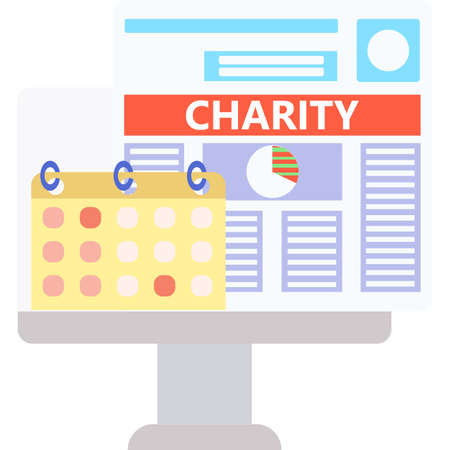 Charity calendar vector care donation flat iconのイラスト素材