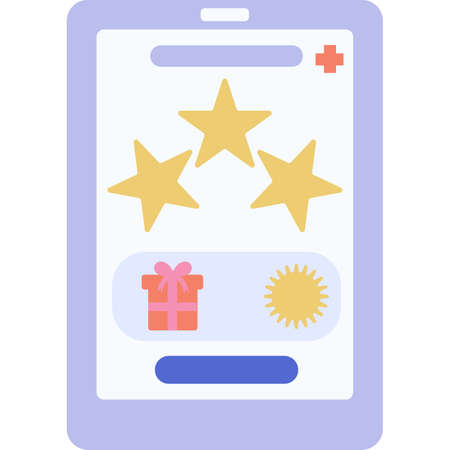 Feedback review reward online vector flat iconのイラスト素材