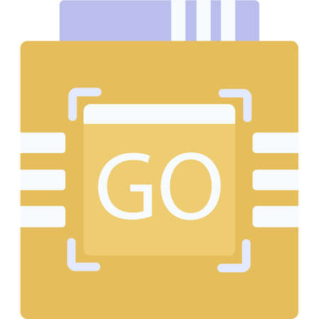 Go text logo run vector start icon isolatedのイラスト素材